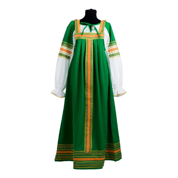 Русский народный костюм "Дарья" зеленая
