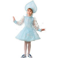 Карнавальный костюм "Снегурочка велюр" голубая