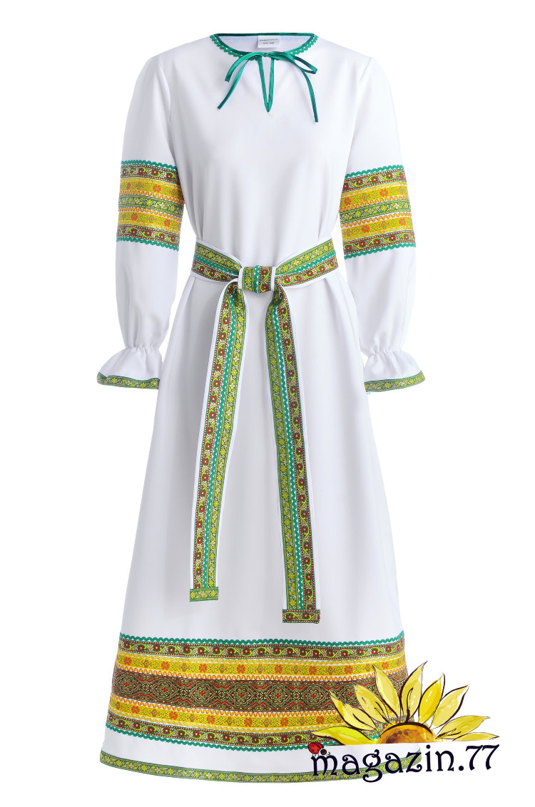 Русский народный костюм "Анюта" зеленая